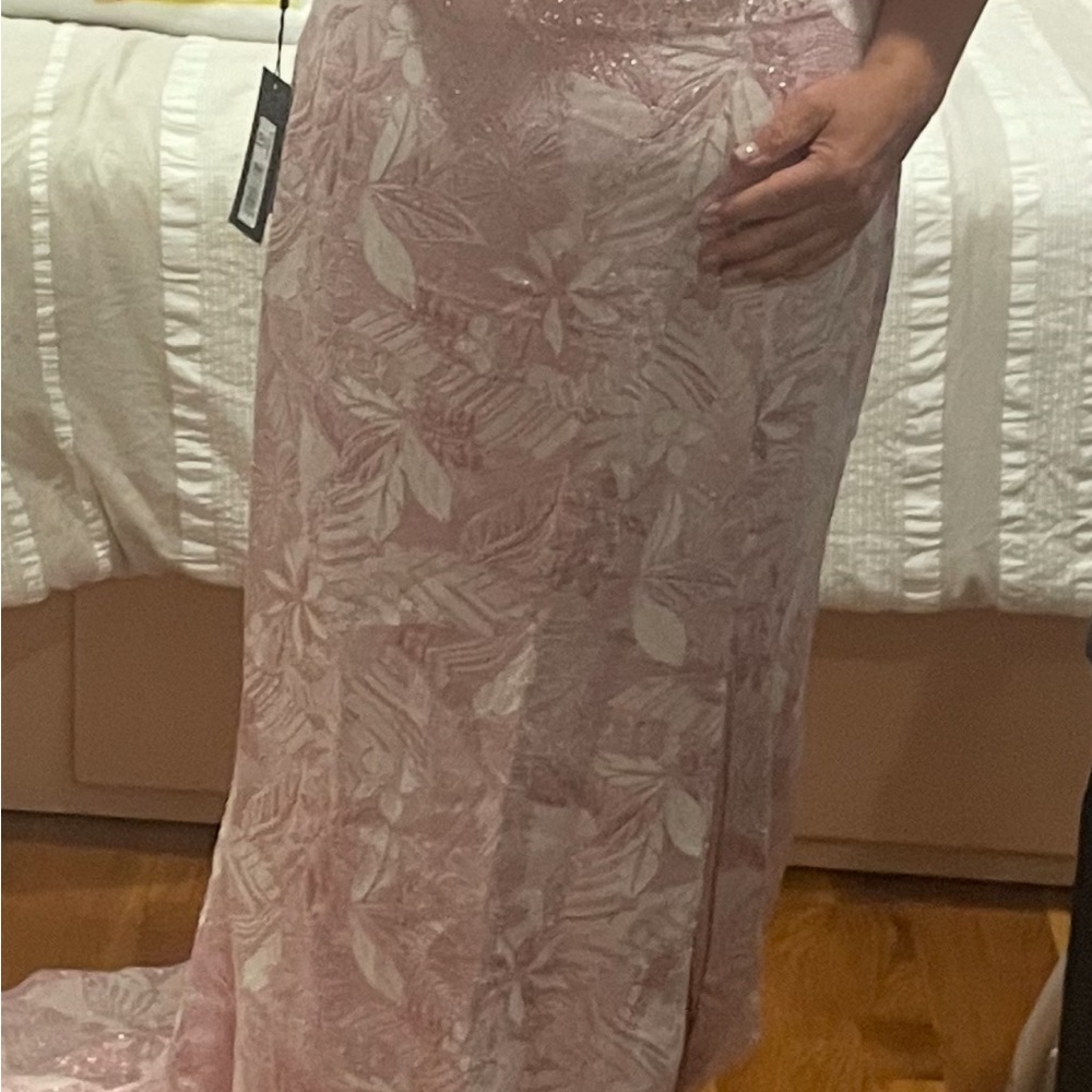 Terani Couture Pink Off-Shoulder Dress - Picture 8 of 9